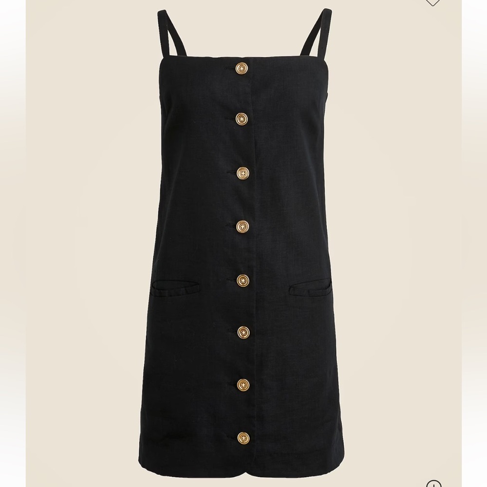 J. Crew NWT Claudia Linen Tank Sheath Dress Size Medium in Black